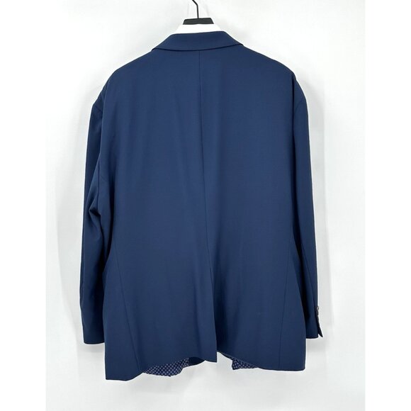 STAFFORD PERFORMANCE blazer jacket travel big tall 4 way stretch blue 54R - Picture 6 of 9